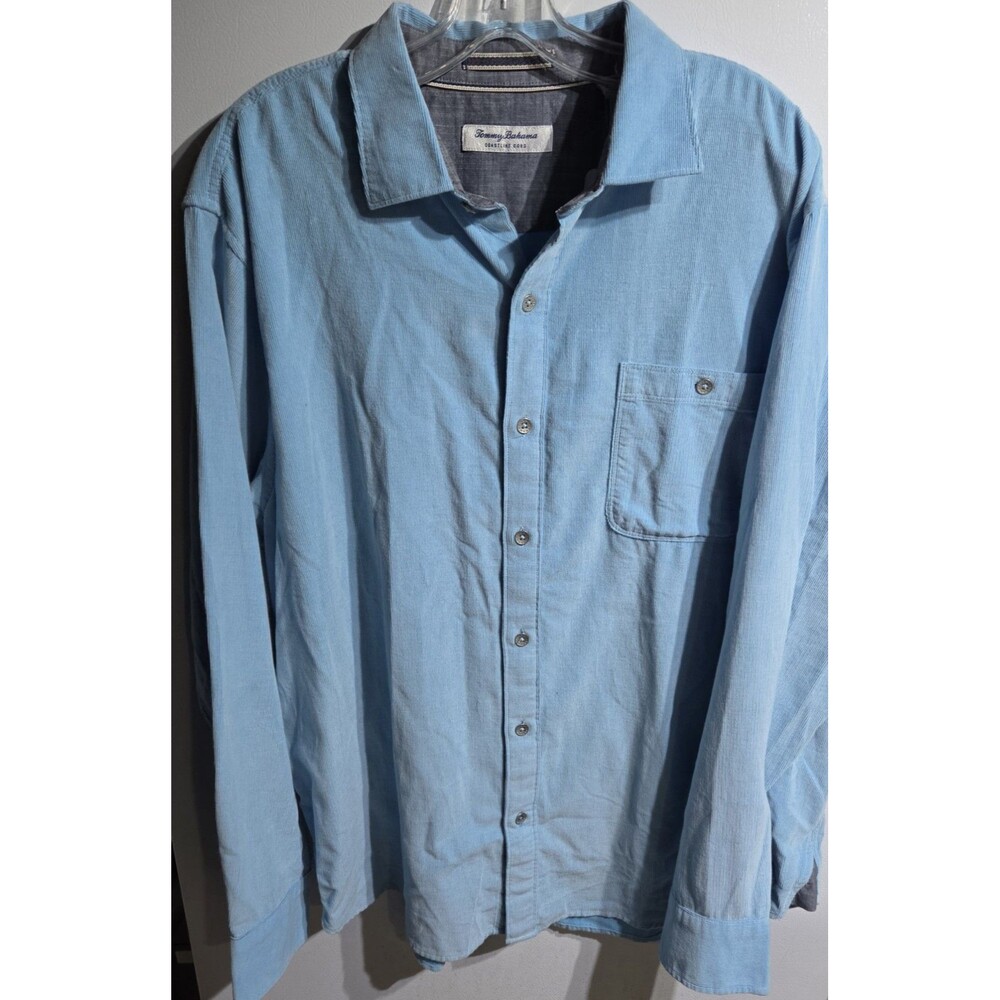 Tommy Bahama Coastline Cord Baby Blue Men's Large Tags Still On Shirt.
